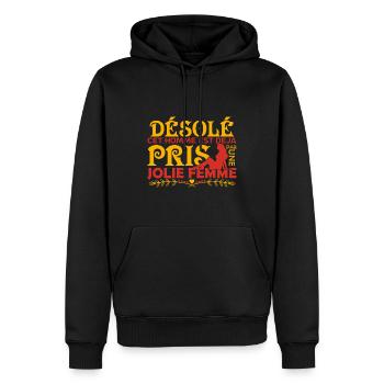 Cadeau Mari Copain Le meilleur copain du monde !! - Sweat à capuche Premium bio Homme - noir - Devant - Nico (187cm)