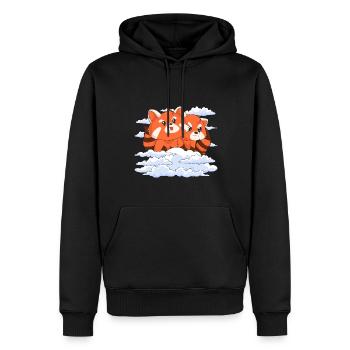 Cute Zoo Animal Gift Clouds Red Panda - Men’s Premium Organic Hoodie - black - Front - Nico (187cm)