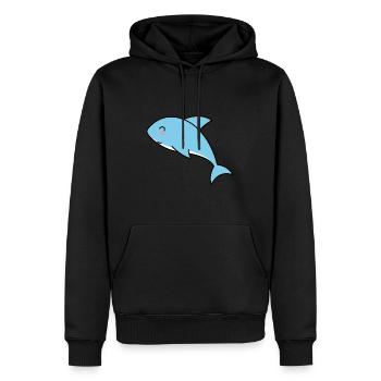 Hai Comic Tier - Männer Premium Bio Hoodie - Schwarz - Vorne - Nico (187cm)