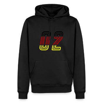 2 Zahl symbol Germany - Männer Premium Bio Hoodie - Schwarz - Vorne - Nico (187cm)