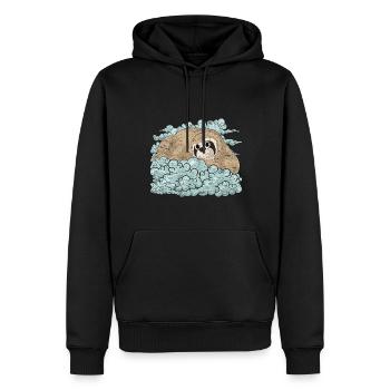 Tropical Animal Gift Cute Clouds Sloth - Men’s Premium Organic Hoodie - black - Front - Nico (187cm)