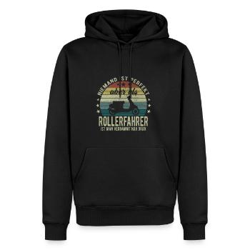 Niemand ist Perfekt aber als Rollerfahrer - Männer Premium Bio Hoodie - Schwarz - Vorne - Nico (187cm)