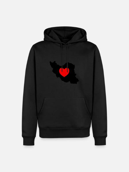 iran love heart - Men’s Premium Organic Hoodie - black