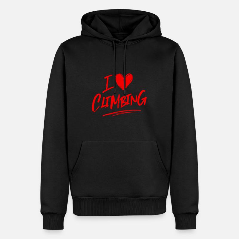Ich liebe Klettern - Männer Premium Bio Hoodie - Schwarz