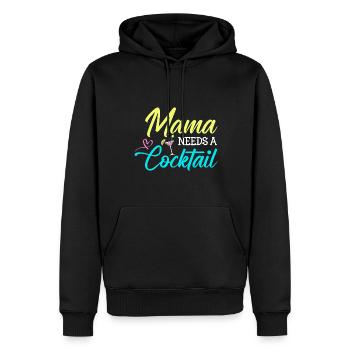 Maman a besoin d’un cocktail - Sweat à capuche Premium bio Homme - noir - Devant - Nico (187cm)