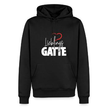 Lieblingsgatte - Männer Premium Bio Hoodie - Schwarz - Vorne - Nico (187cm)