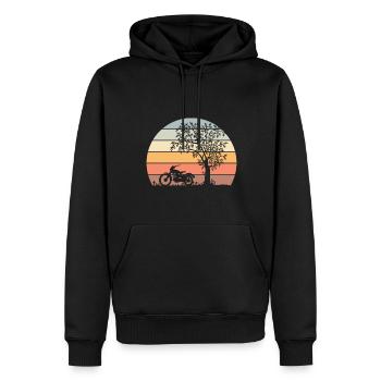 MOTORRAD OFF-ROAD SUNSET BIKE - Männer Premium Bio Hoodie - Schwarz - Vorne - Nico (187cm)