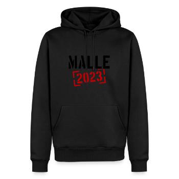 Malle 2023 - Männer Premium Bio Hoodie - Schwarz - Vorne - Nico (187cm)