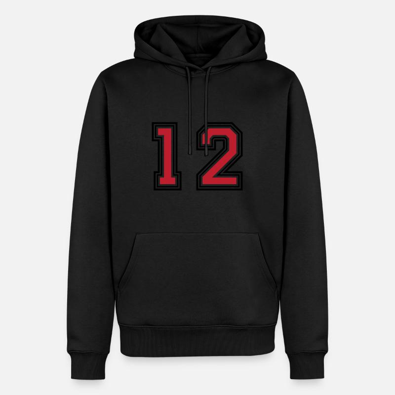 12 symboles numériques - Sweat à capuche Premium bio Homme - noir