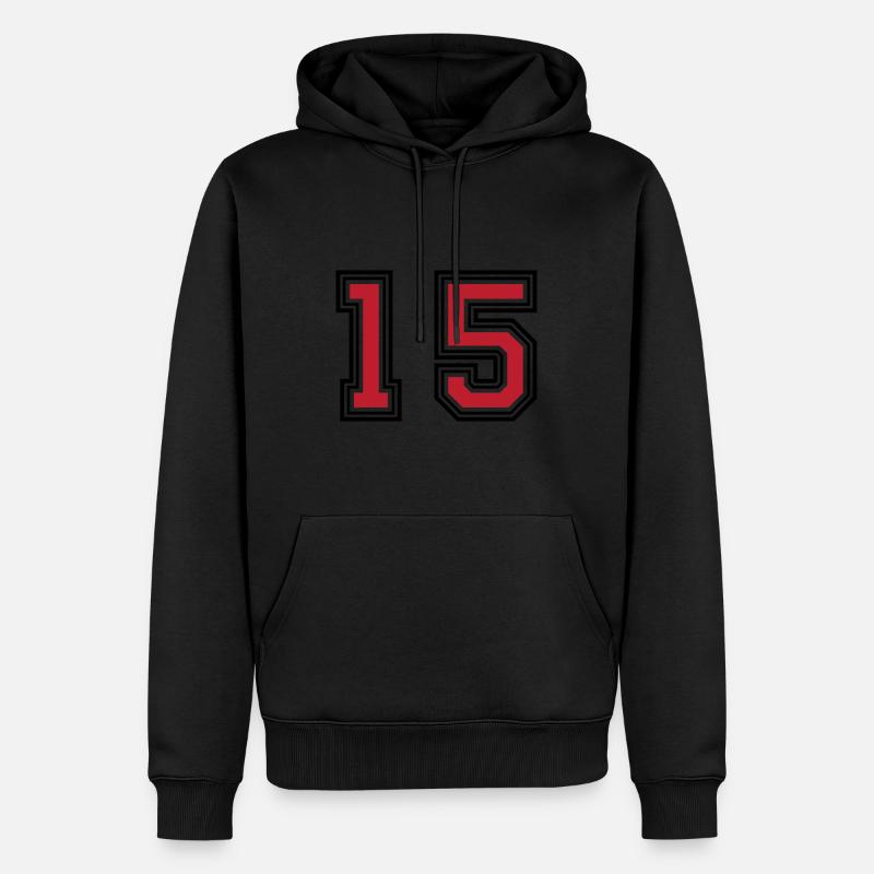 15 symboles numériques - Sweat à capuche Premium bio Homme - noir