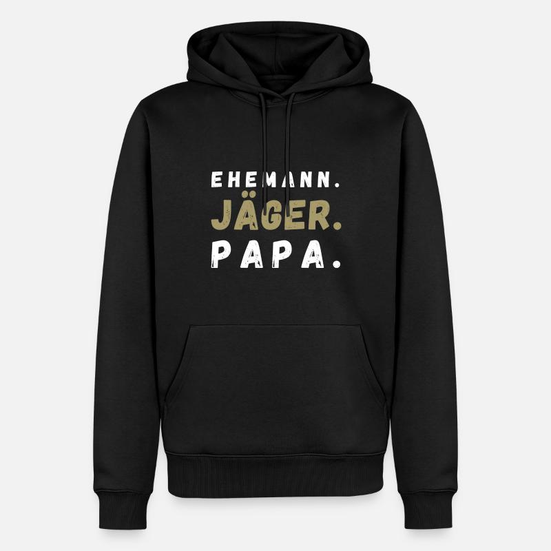 Ehemann Jäger Papa - Männer Premium Bio Hoodie - Schwarz