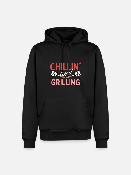 Réfrigérer et griller - Grill BBQ - Sweat à capuche Premium bio Homme - noir