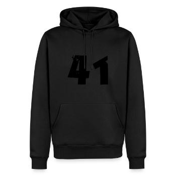 41 Zahl - Männer Premium Bio Hoodie - Schwarz - Vorne - Nico (187cm)