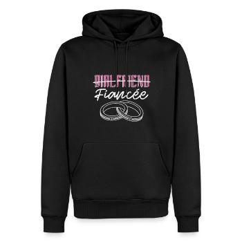 girlfriend, partner, fiancée, gift, engagement - Men’s Premium Organic Hoodie - black - Front - Nico (187cm)