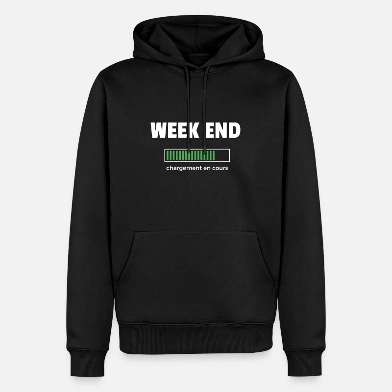 week end - Sweat à capuche Premium bio Homme - noir
