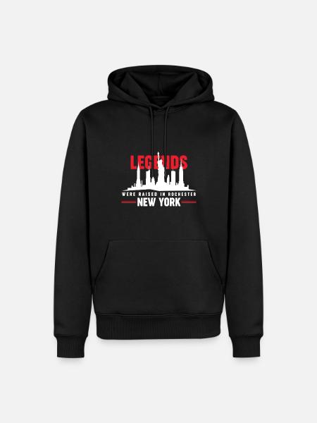 Legenden, die in Rochester, New York, aufgewachsen sind - Männer Premium Bio Hoodie - Schwarz