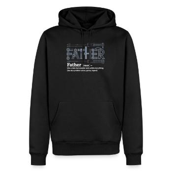 Father – The Born Problem Solver - Men’s Premium Organic Hoodie - black - Front - Nico (187cm)