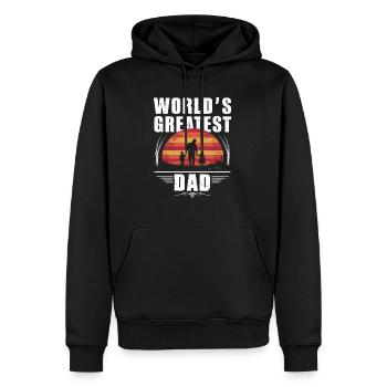 Meilleur papa du monde - Sweat à capuche Premium bio Homme - noir - Devant - Nico (187cm)