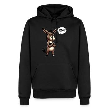 Nein Esel Eselchen Eselhalter Muli Langohresel - Männer Premium Bio Hoodie - Schwarz - Vorne - Nico (187cm)