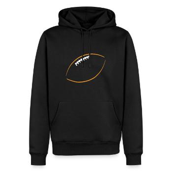 Silhouette de football américain - Sweat à capuche Premium bio Homme - noir - Devant - Nico (187cm)