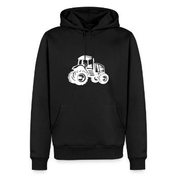 Traktor Symbol - Männer Premium Bio Hoodie - Schwarz - Vorne - Nico (187cm)
