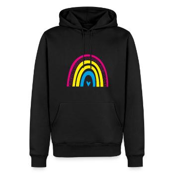 LGBT Pan Rainbow Equality Pansexual - Men’s Premium Organic Hoodie - black - Front - Nico (187cm)