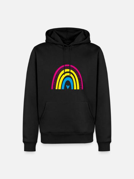 LGBT Pan Rainbow Equality Pansexual - Men’s Premium Organic Hoodie - black