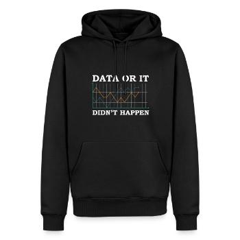 Données ou cela ne s’est pas produit Analyste de données - Sweat à capuche Premium bio Homme - noir - Devant - Nico (187cm)