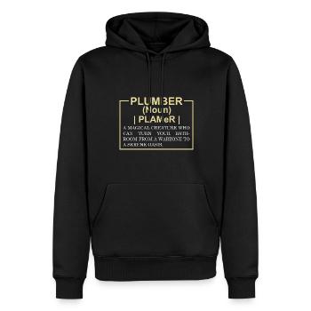 Funny Plumber Dictionary Entry - Men’s Premium Organic Hoodie - black - Front - Nico (187cm)