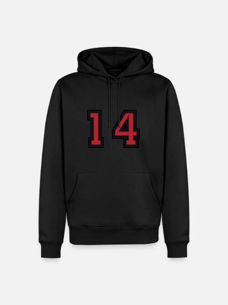14 Zahl symbol - Männer Premium Bio Hoodie - Schwarz