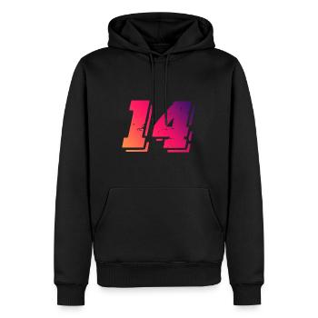 14 Zahl Symbol - Männer Premium Bio Hoodie - Schwarz - Vorne - Nico (187cm)