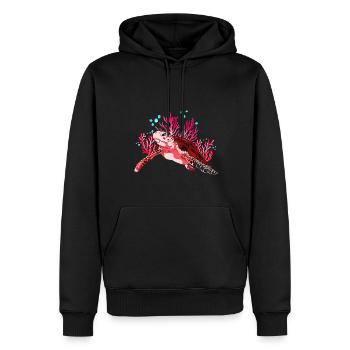 Créature de la mer Cadeau Créature de la mer Tortue - Sweat à capuche Premium bio Homme - noir - Devant - Nico (187cm)