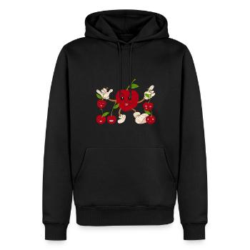 Kirschenliebhaber Obst Geschenk Lustiges Kirsch - Männer Premium Bio Hoodie - Schwarz - Vorne - Nico (187cm)