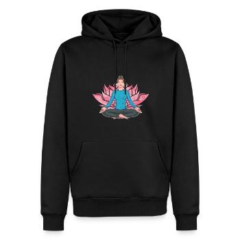 Lotus Blossom Spiritual Yogi Cadeau Yoga - Sweat à capuche Premium bio Homme - noir - Devant - Nico (187cm)