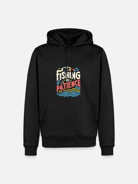 Fischen ist Geduld - Männer Premium Bio Hoodie - Schwarz