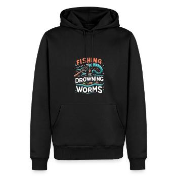 Angeln ist der Sport der ertrinkenden Würmer - Männer Premium Bio Hoodie - Schwarz - Vorne - Nico (187cm)