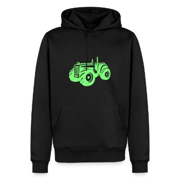 Traktor Fahrzeug - Männer Premium Bio Hoodie - Schwarz - Vorne - Nico (187cm)