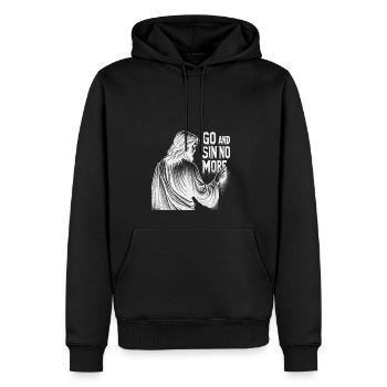 Geh und sündige nicht mehr Inspirierendes christliches Design - Männer Premium Bio Hoodie - Schwarz - Vorne - Nico (187cm)