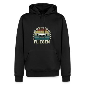 Mir Reichts Ich Geh Fliegen Drohne Drohnenflieger - Männer Premium Bio Hoodie - Schwarz - Vorne - Nico (187cm)