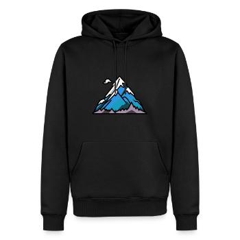 Paysage de montagne - Sweat à capuche Premium bio Homme - noir - Devant - Nico (187cm)