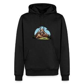 Berge Alpen Natur - Männer Premium Bio Hoodie - Schwarz - Vorne - Nico (187cm)