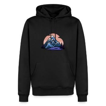 Berge Alpen Natur - Männer Premium Bio Hoodie - Schwarz - Vorne - Nico (187cm)