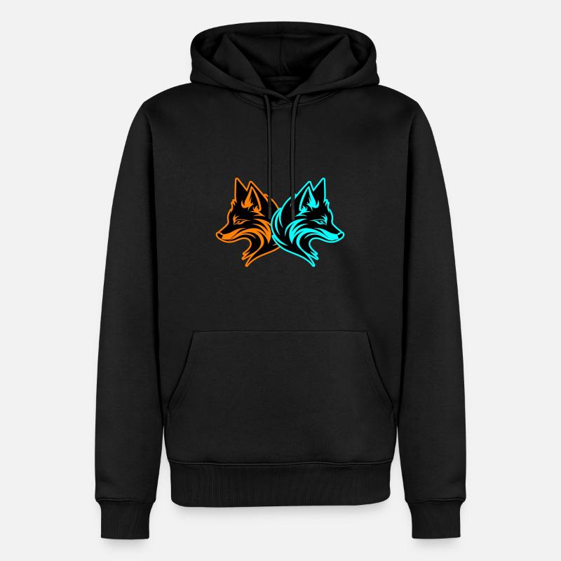 Animal renard - Sweat à capuche Premium bio Homme - noir