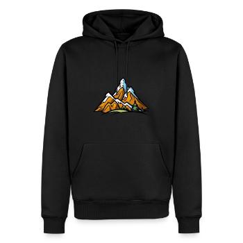 Mountains Natur Berg Symbol - Männer Premium Bio Hoodie - Schwarz - Vorne - Nico (187cm)
