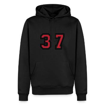 37 symboles numériques - Sweat à capuche Premium bio Homme - noir - Devant - Nico (187cm)
