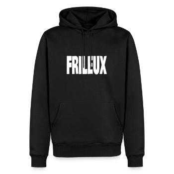 frileux - Sweat à capuche Premium bio Homme - noir - Devant - Nico (187cm)