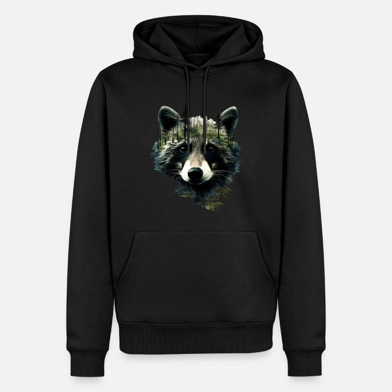 Raton laveur - Sweat à capuche Premium bio Homme - noir