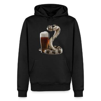 Schlange Bier - Männer Premium Bio Hoodie - Schwarz - Vorne - Nico (187cm)