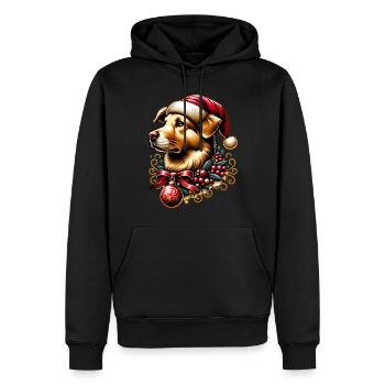 Christmas Dog - Men’s Premium Organic Hoodie - black - Front - Nico (187cm)