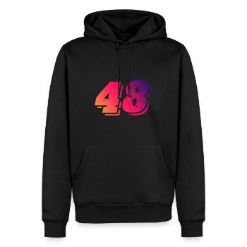 48 Zahl Symbol - Männer Premium Bio Hoodie - Schwarz - Vorne - Nico (187cm)